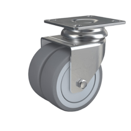 열가소성 고무 휠이 장착된 가구용 이중 휠 회전형 캐스터