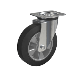 엘라스틱 솔리드 고무 휠이 장착된 산업용 회전 캐스터